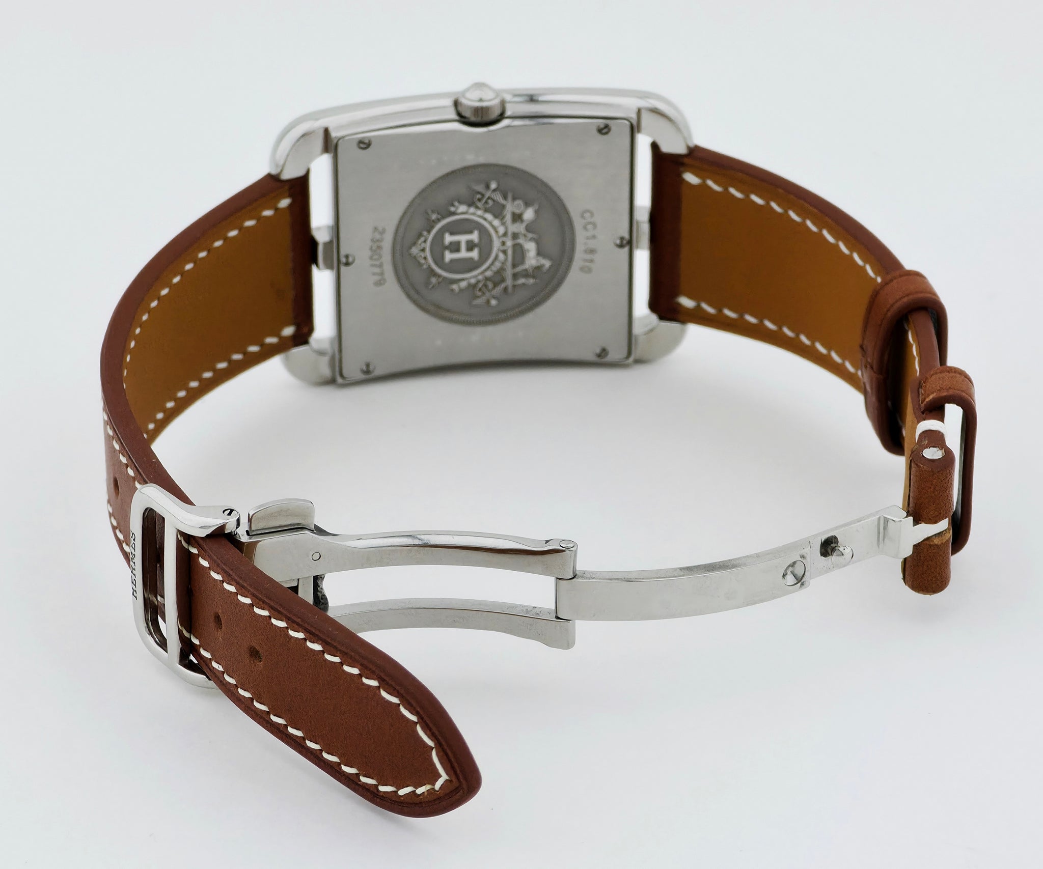 HERMES Cape Cod Quartz, 33mm Square Steel Men's Watch Ref: CC1.810