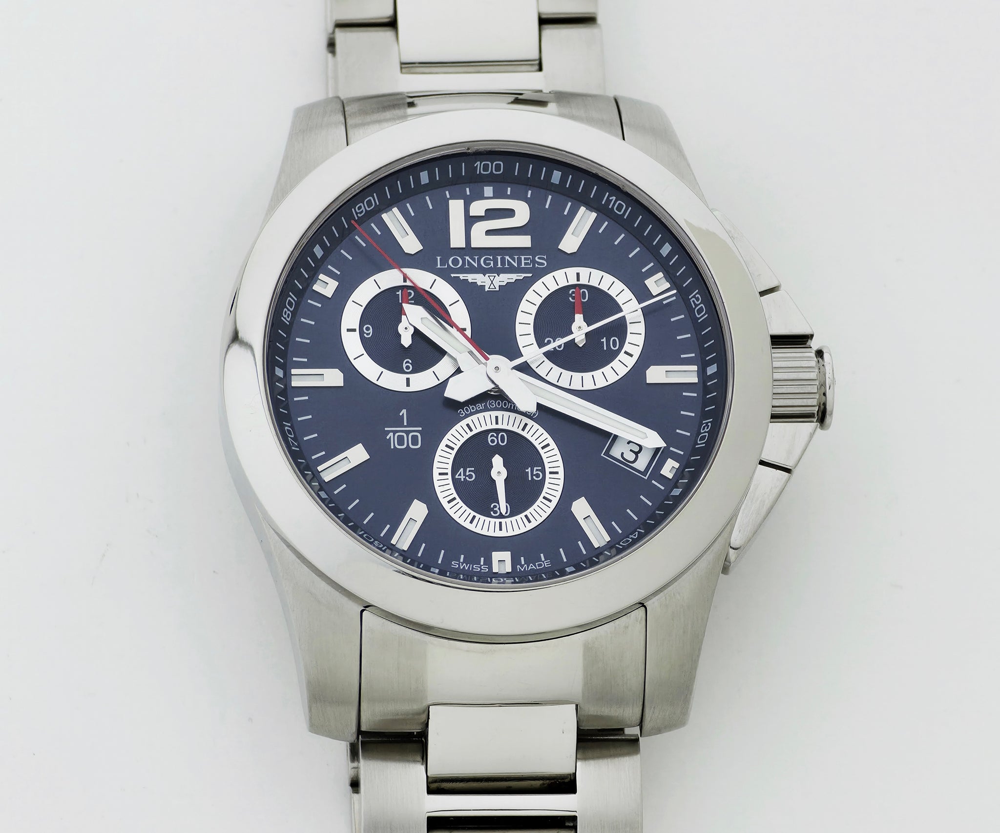 Longines Conquest Chronograph Quartz 41mm Steel Diver's watch L3.700.4