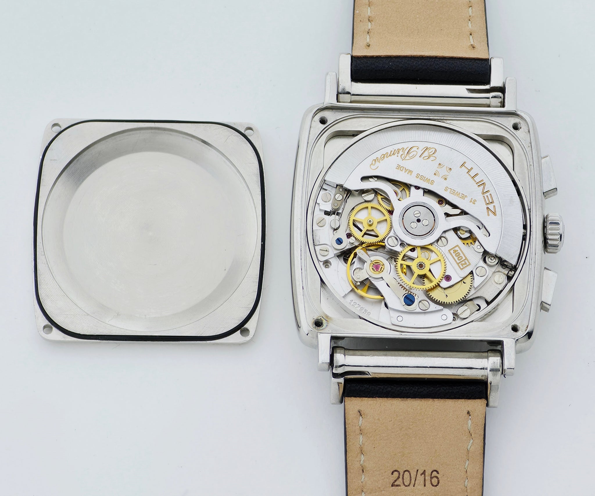 Zenith El Primero Chronograph Automatic Cal. 400 Steel Square Men's watch Ref: 90/01.0420.400