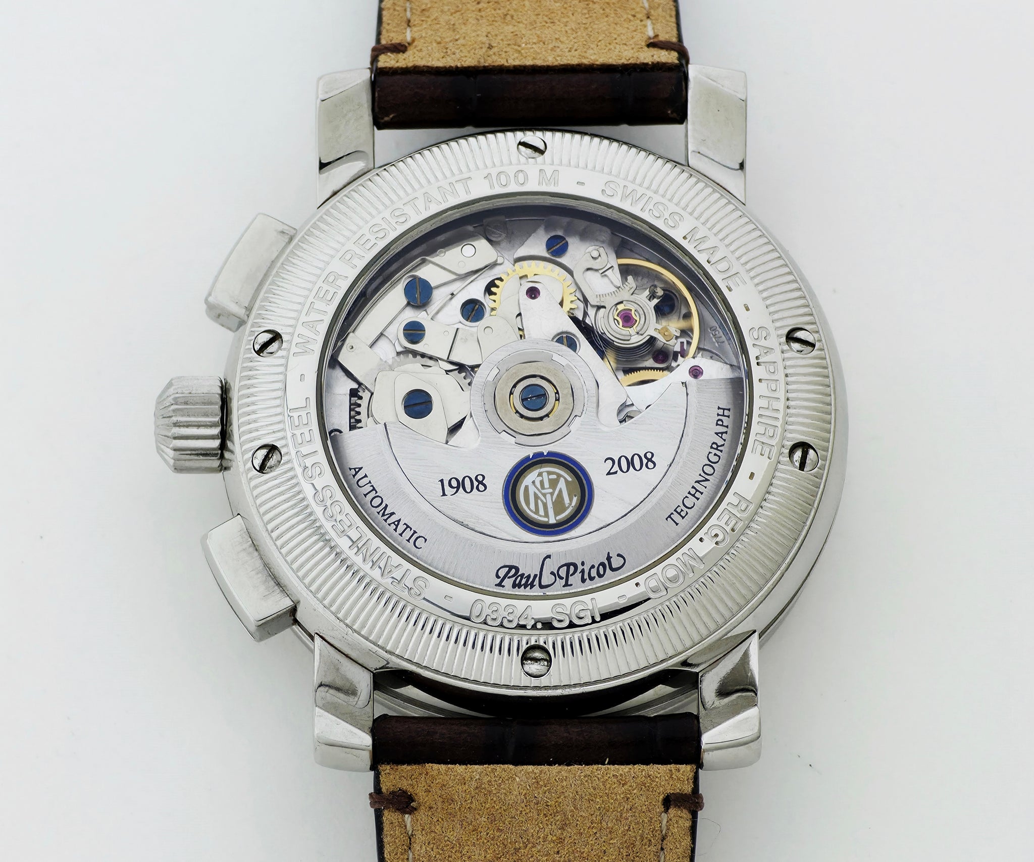 Limited Paul Picot Technograph F.C. Internazionale, Chronograph Automatic watch Ref: 0334