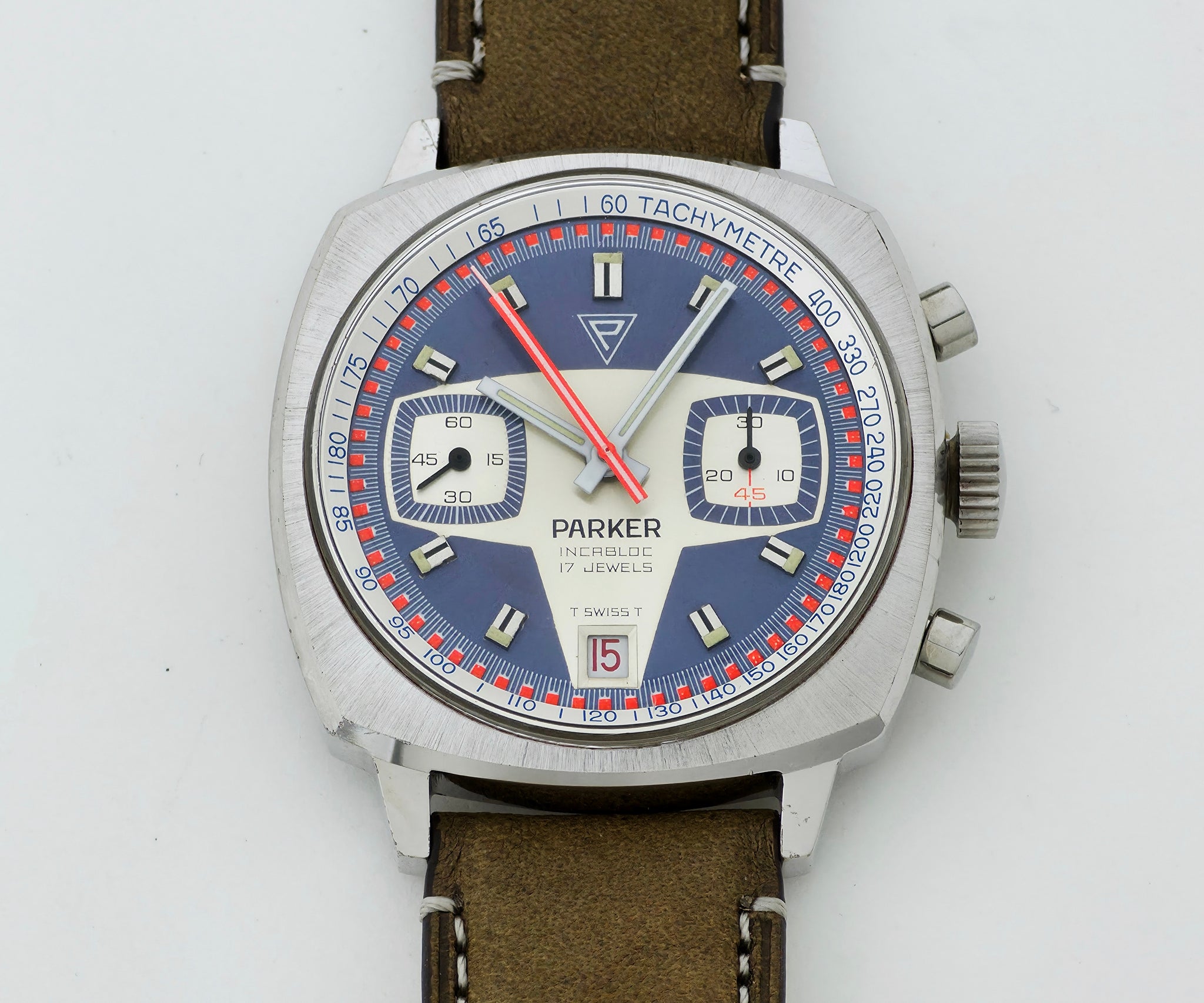 Vintage PARKER Chronograph mechanical Cal.7734 Extra rare Men’s watch 37mm