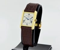 Cartier Must-de Tank Louis Quartz, 925 Silver & Gold Plated Unisex watch Ref: 2413
