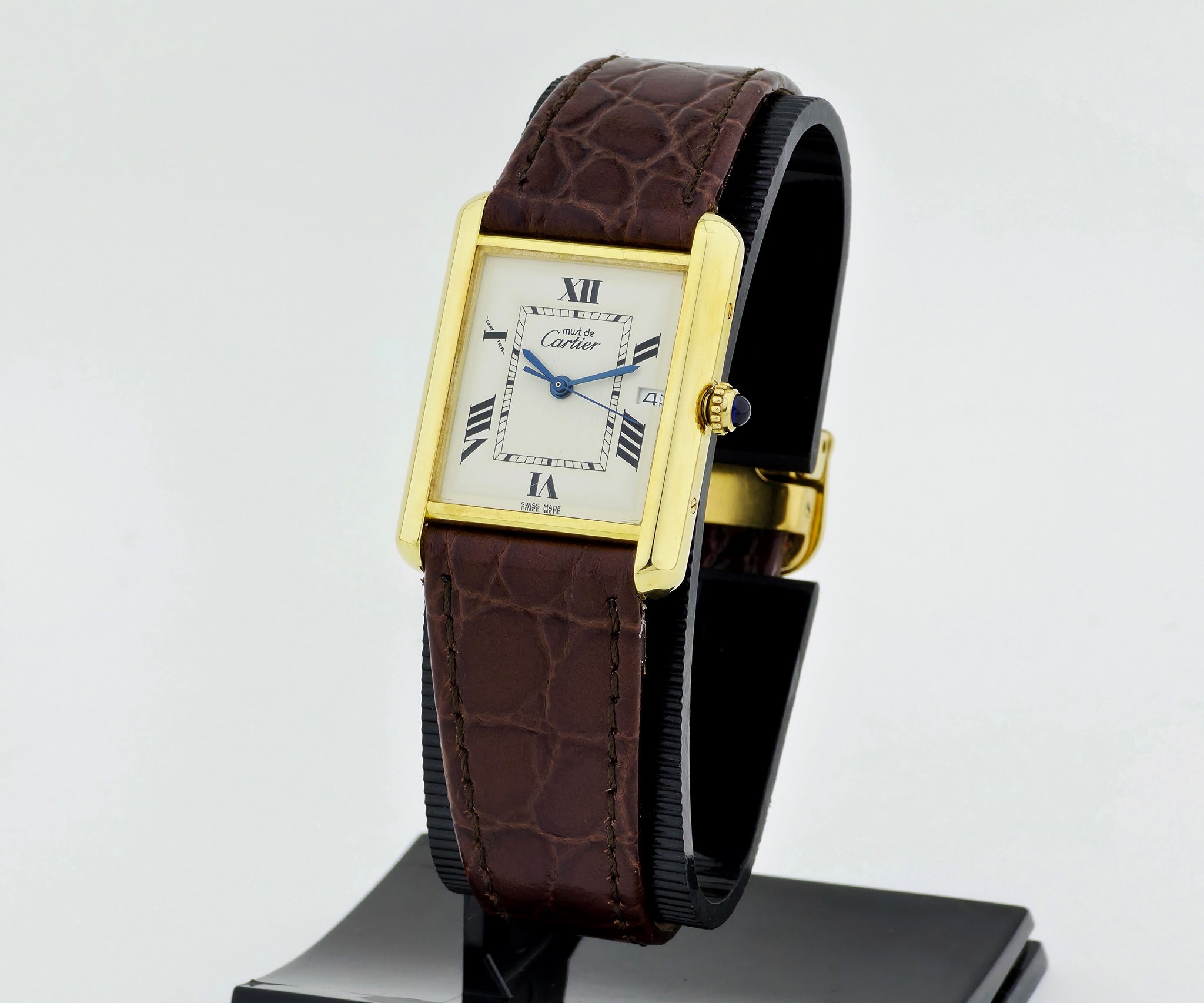 Cartier Must-de Tank Louis Quartz, 925 Silver & Gold Plated Unisex watch Ref: 2413