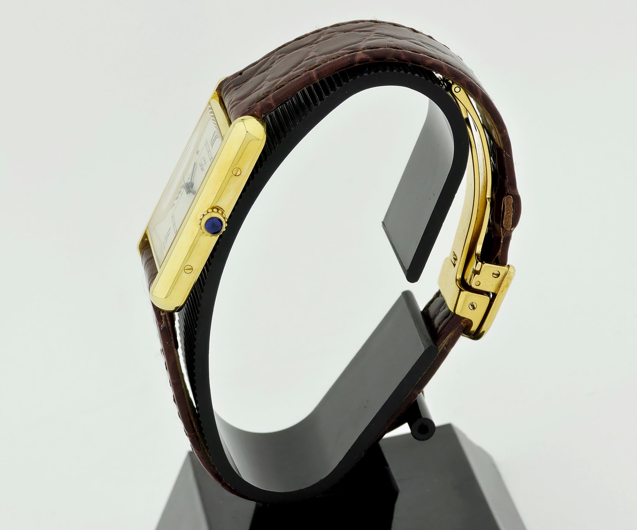 Cartier Must-de Tank Louis Quartz, 925 Silver & Gold Plated Unisex watch Ref: 2413