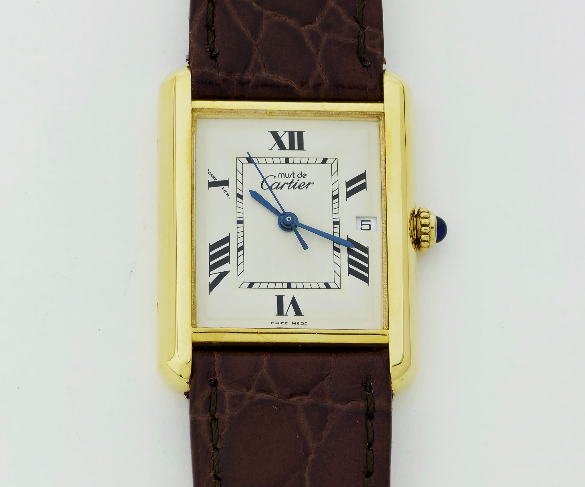 Cartier Must-de Tank Louis Quartz, 925 Silver & Gold Plated Unisex watch Ref: 2413