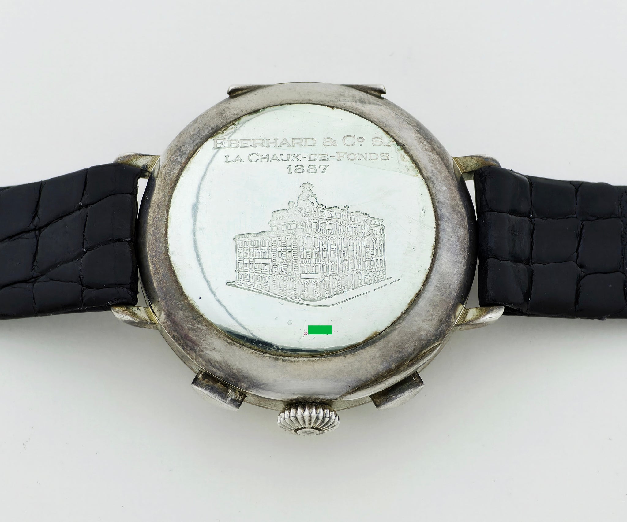 Vintage Eberhard & Co Chronograph mechanical Cal. 310-8. 925 Silver case 38mm Ref: 31008
