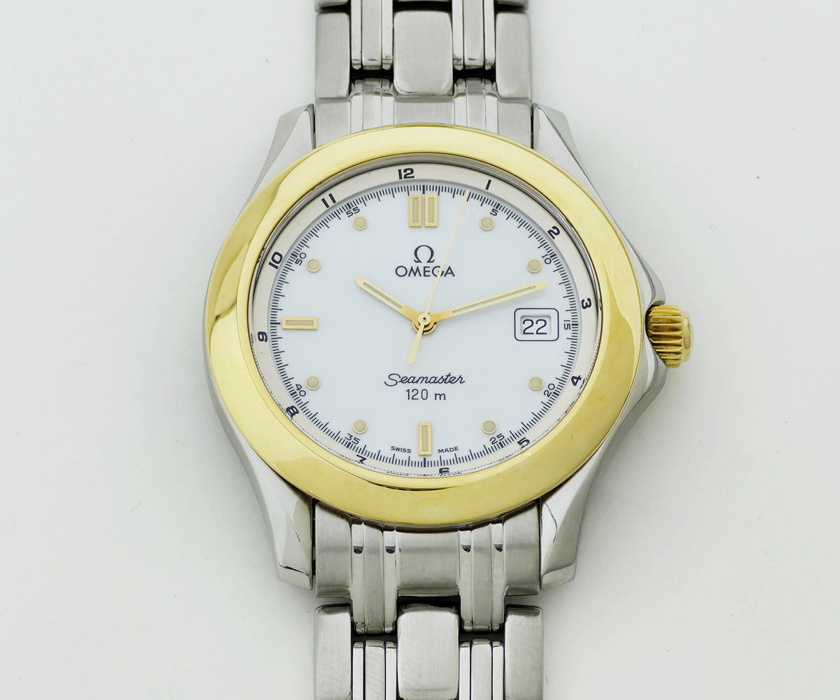 Omega Seamaster 120M Quartz 36mm Steel & 18k Gold unisex watch Ref: 168.1501