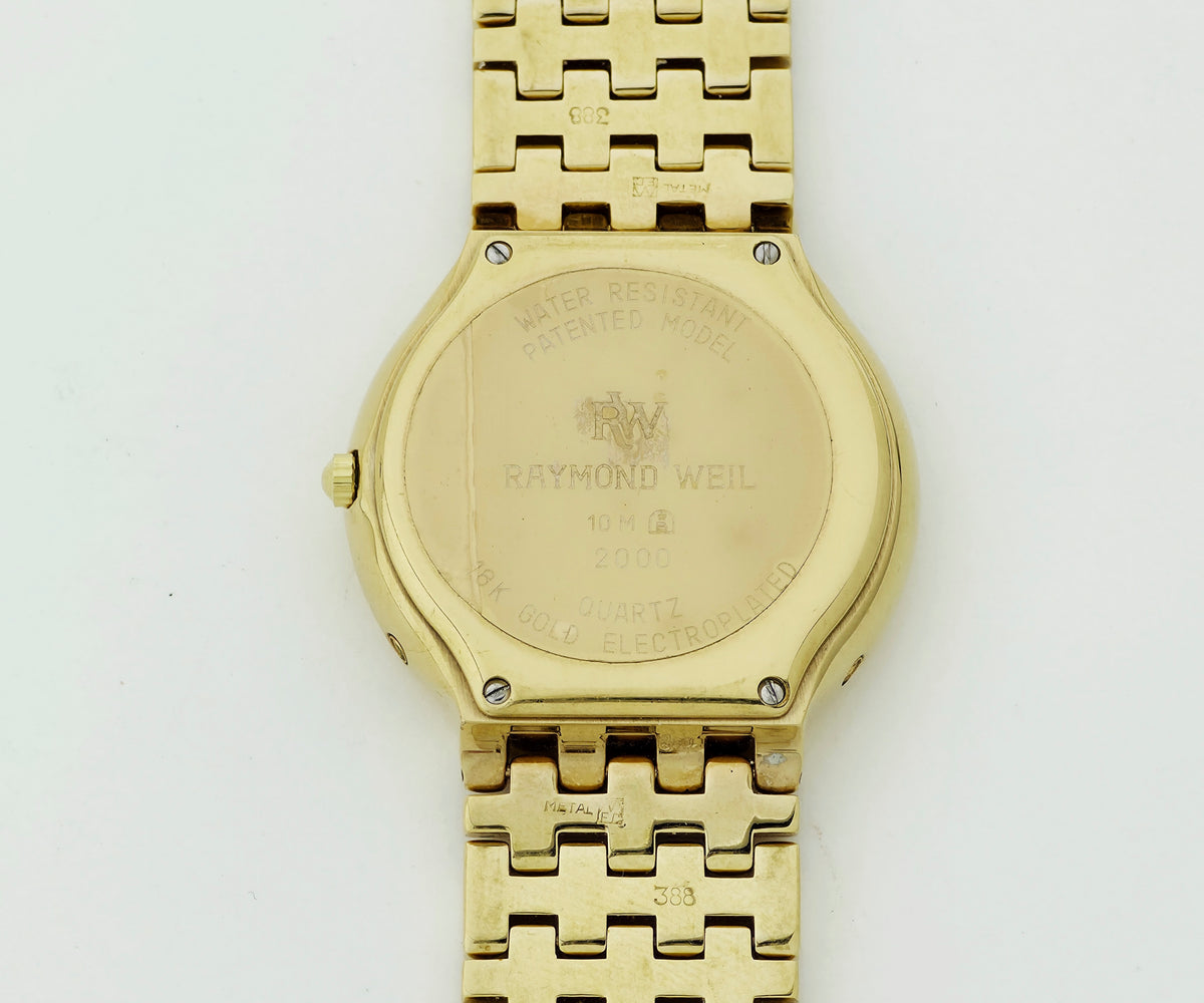 Raymond Weil Fidelio 2000 Quartz, Moon Phase 18K Gold Electroplated