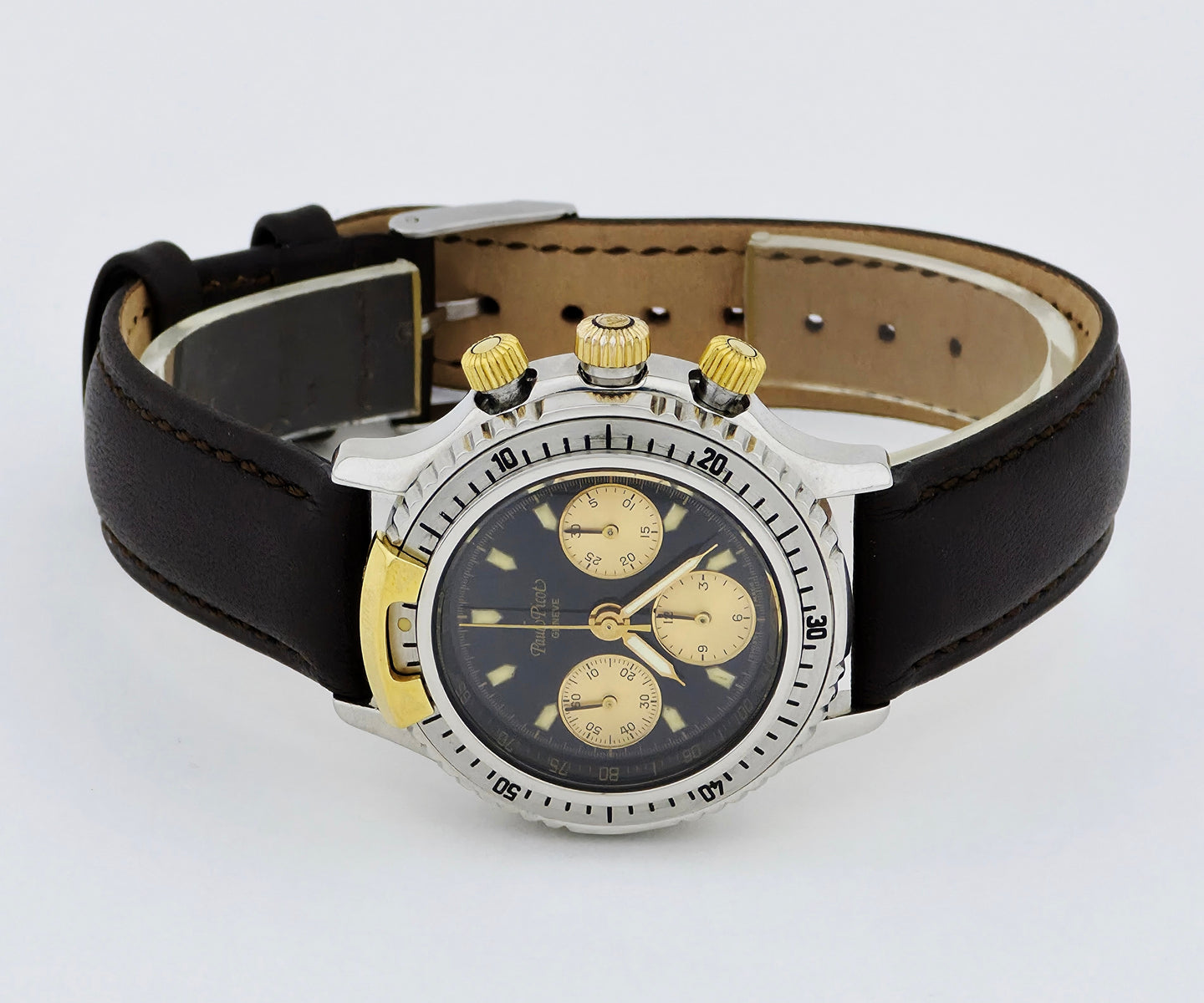 Paul Picot U-Boot Chronograph Mechanical Lemania Cal. 1873 Steel & 18k Gold 35mm