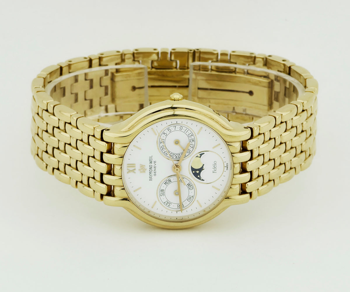 Raymond Weil Fidelio 2000 Quartz, Moon Phase 18K Gold Electroplated