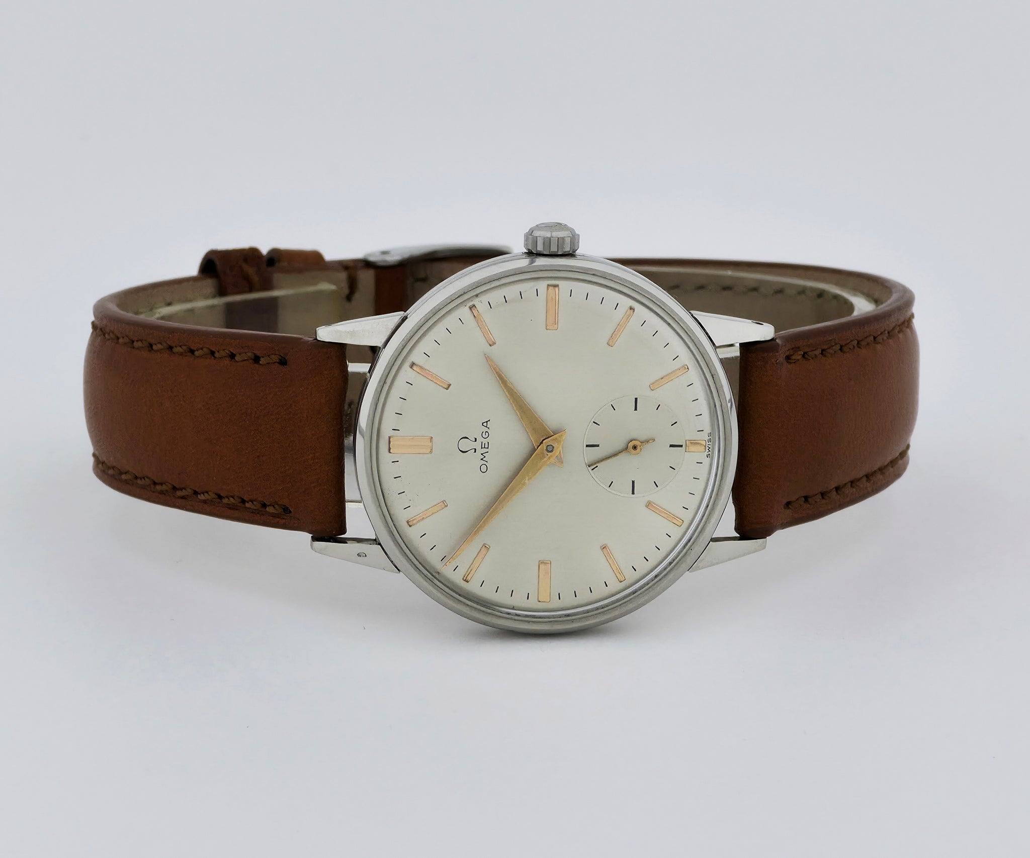 Vintage OMEGA mechanical Cal. 30 T2 PC 35mm Stainless Steel Men's watch Ref: 2271-1