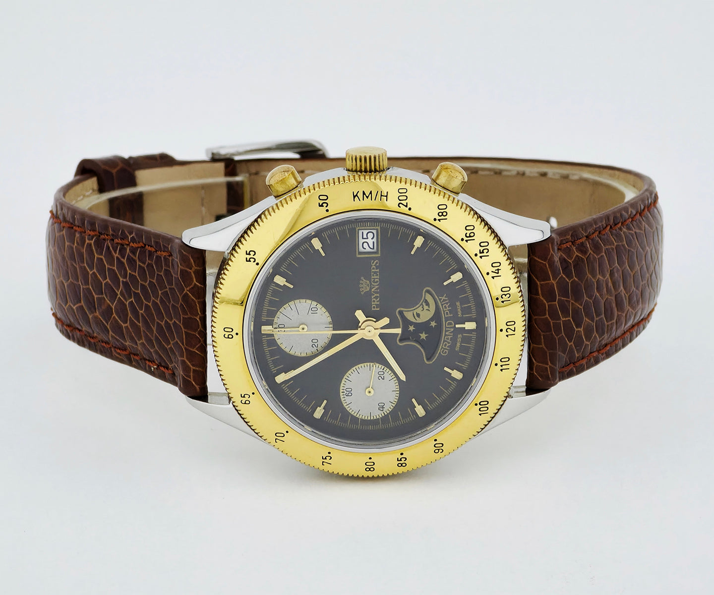 PRYNGEPS chronograph automatic Moonphase Cal.7758 Two-tone Men's watch 38mm