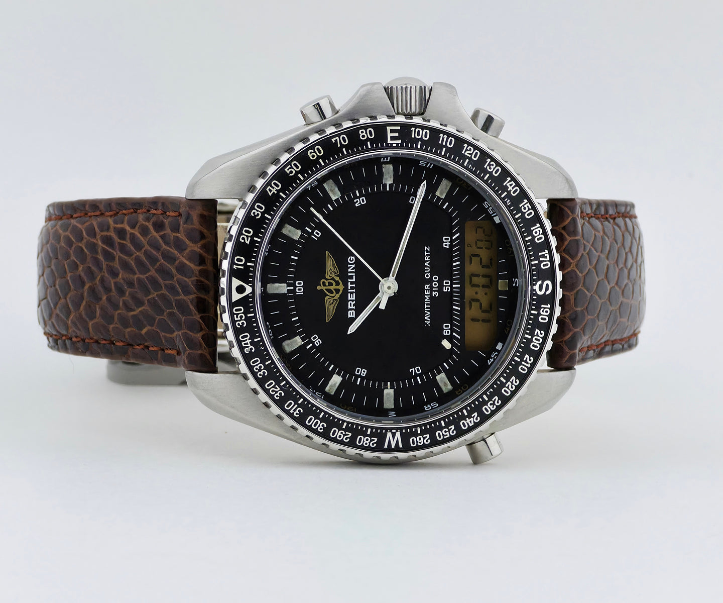 Vintage BREITLING Navitimer Pluton 3100 Ref: 80191 Steel 41.5mm Quartz Men's Watch