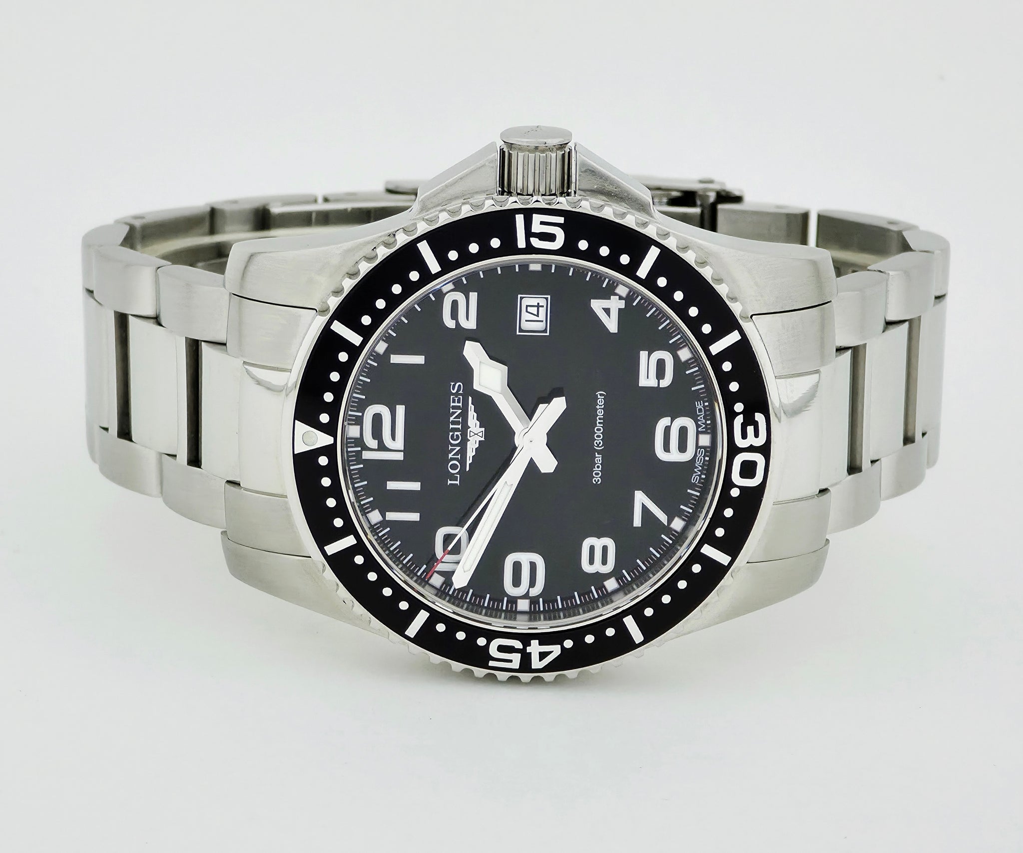LONGINES HydroConquest 300m Quartz 41mm Steel Men's Watch Ref: L3.689.4