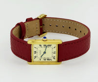 Cartier Tank Vermeil Quartz, 925 Silver & Gold plated Unisex watch Ref: 590005