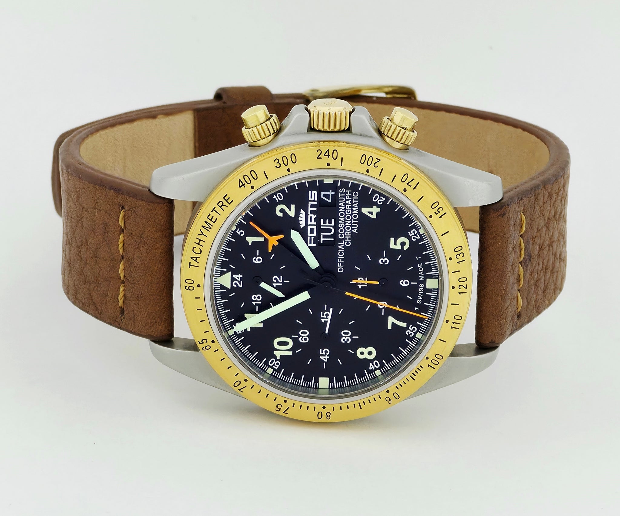 FORTIS Official Cosmonauts Chronograph Lemania 5100 Two tone 38mm case 602.60.142