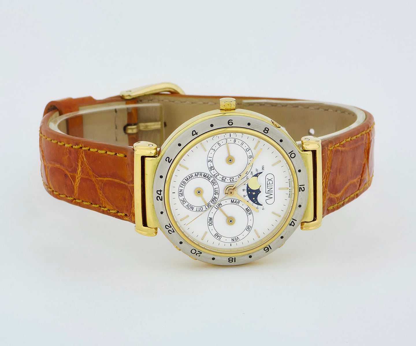 Rare WINTEX MoonPhase Full-Calendar Automatic, Two-tone Unisex watch 33mm