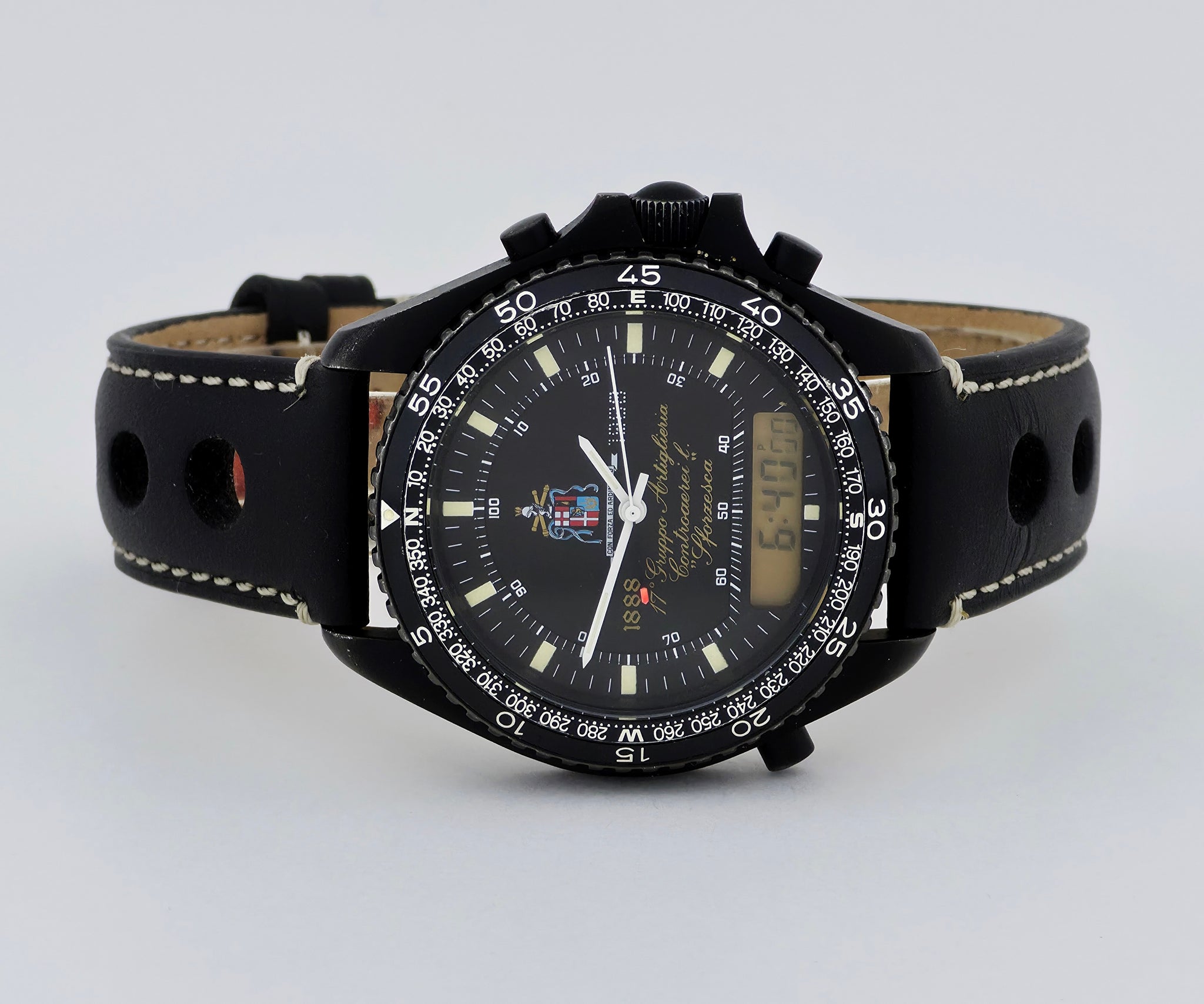 DPW Pluton Army Aviation Watch 1888-1988 Steel Black PVD plated Quartz 41mm