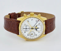 VALJOUX 7751 chronograph automatic Full calendar, Moonphase. Steel & Gold plated 36mm