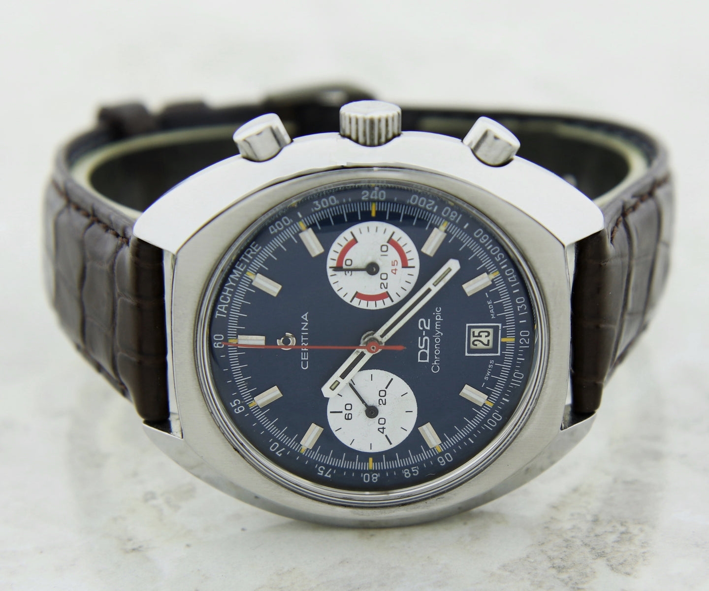 Vintage CERTINA DS-2 Chronolympic Chronograph Mechanical Cal. 23 Steel case 43mm Ref: 8601800