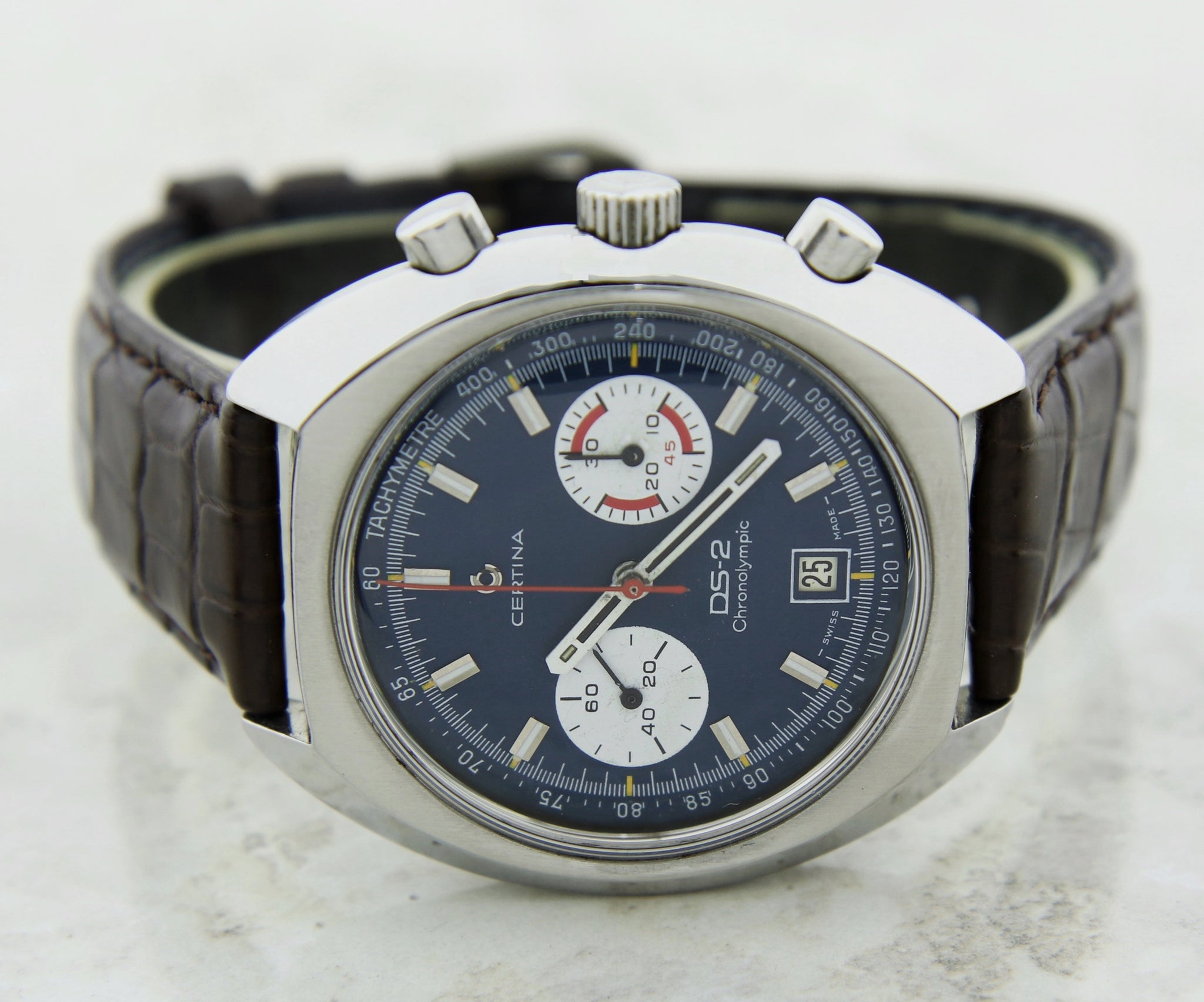 Vintage CERTINA DS-2 Chronolympic Chronograph Mechanical Cal. 23 Steel case 43mm Ref: 8601800
