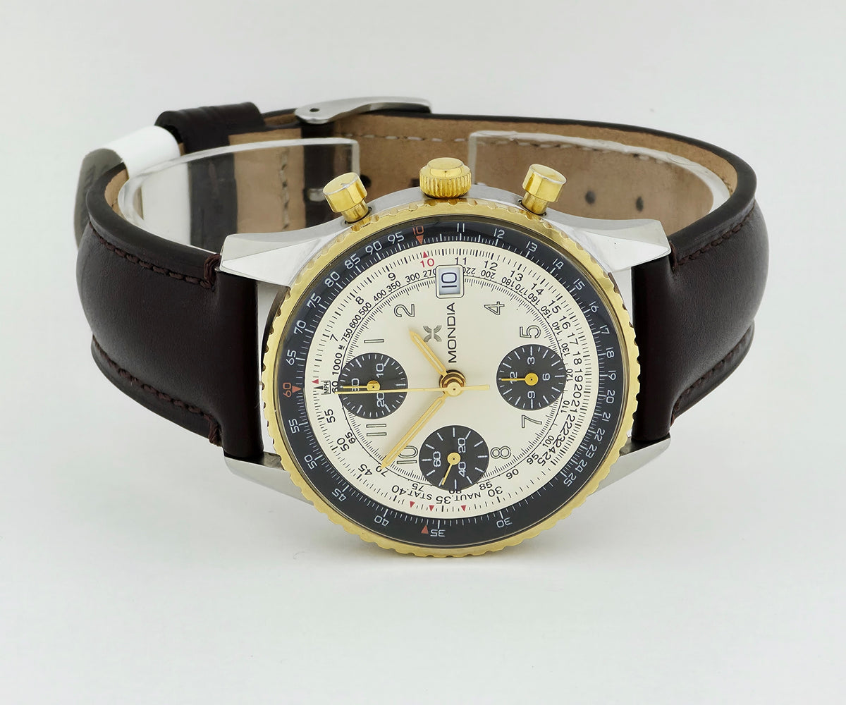 1990s MONDIA TopGun Chronograph automatic Cal. 7750 Two tone case 39mm Ref: 0165