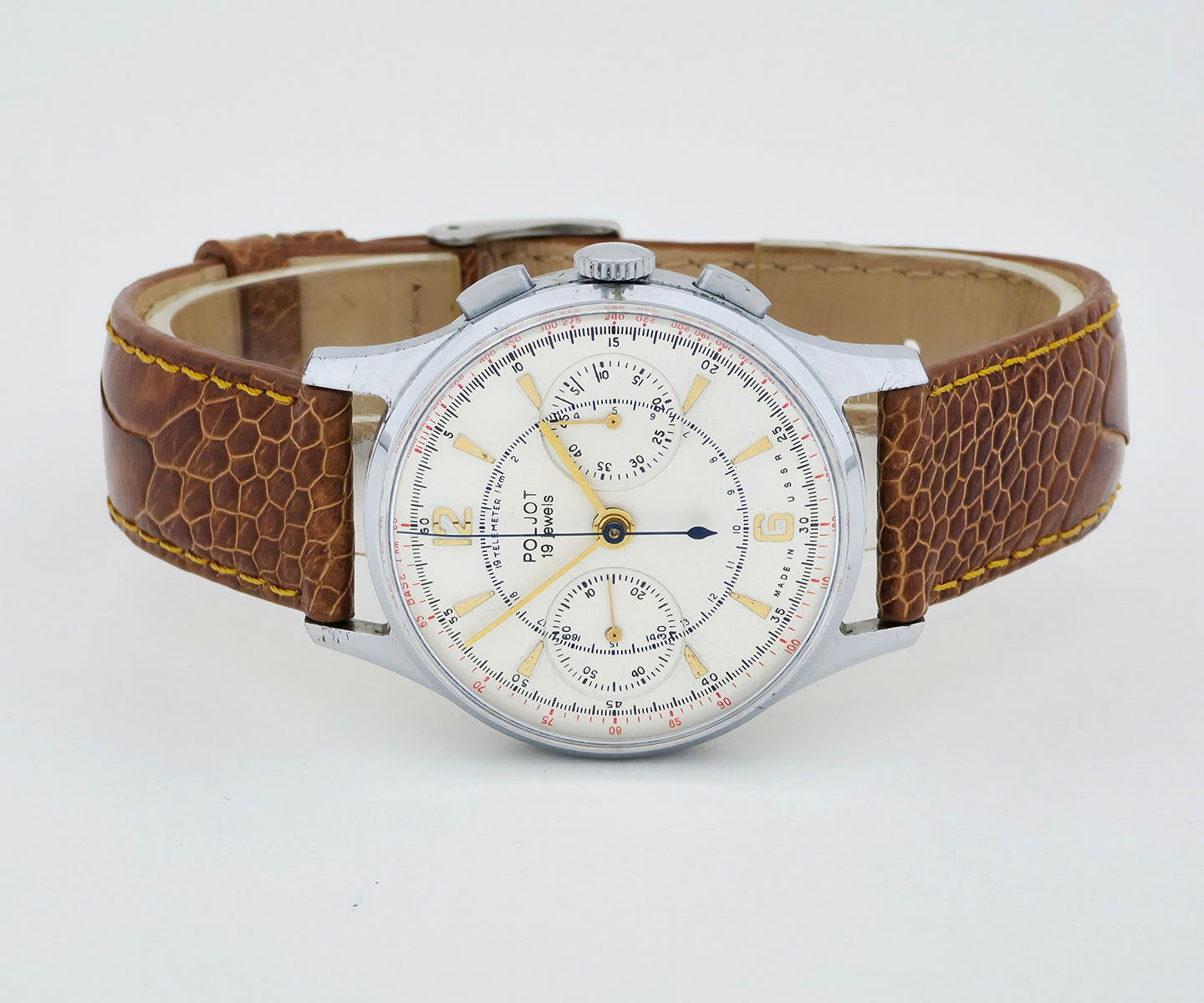Vintage Poljot Strela Chronograph mechanical Cal. 3017 USSR Soviet Watch