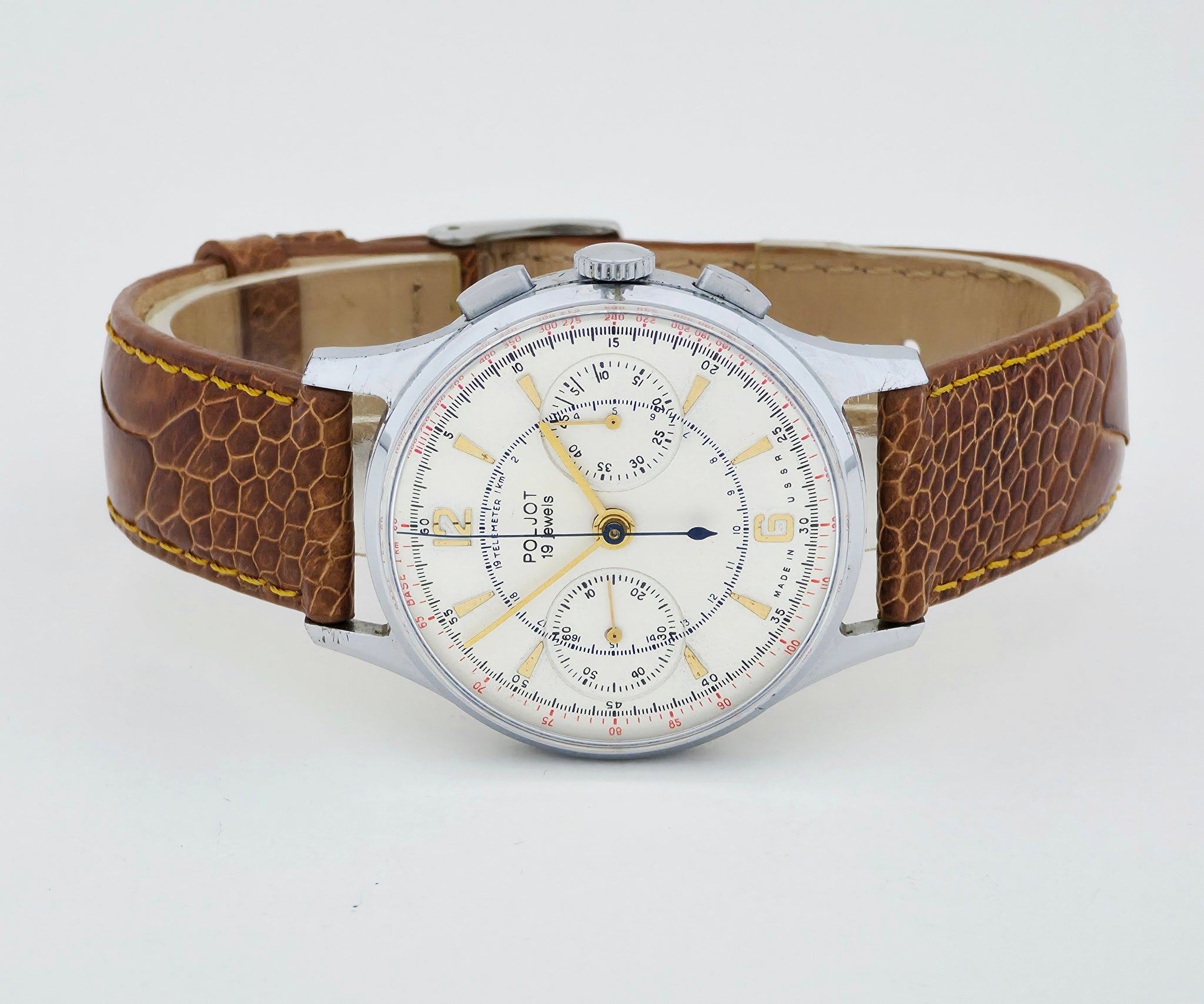 Vintage Poljot Strela Chronograph mechanical Cal. 3017 USSR Soviet Watch