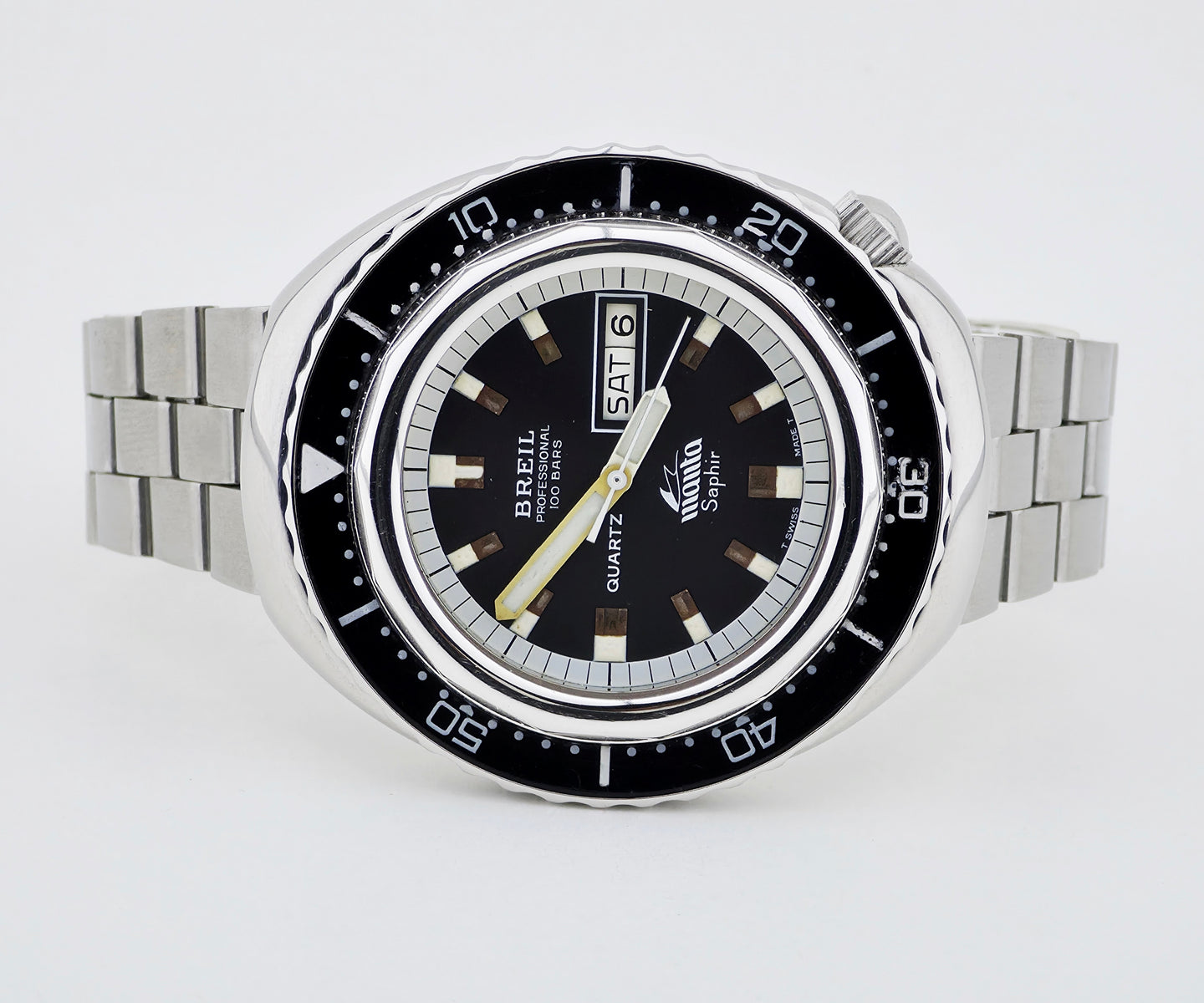 Vintage BREIL MANTA Quartz 1000 meters, Squale-like case 44mm Men's watch