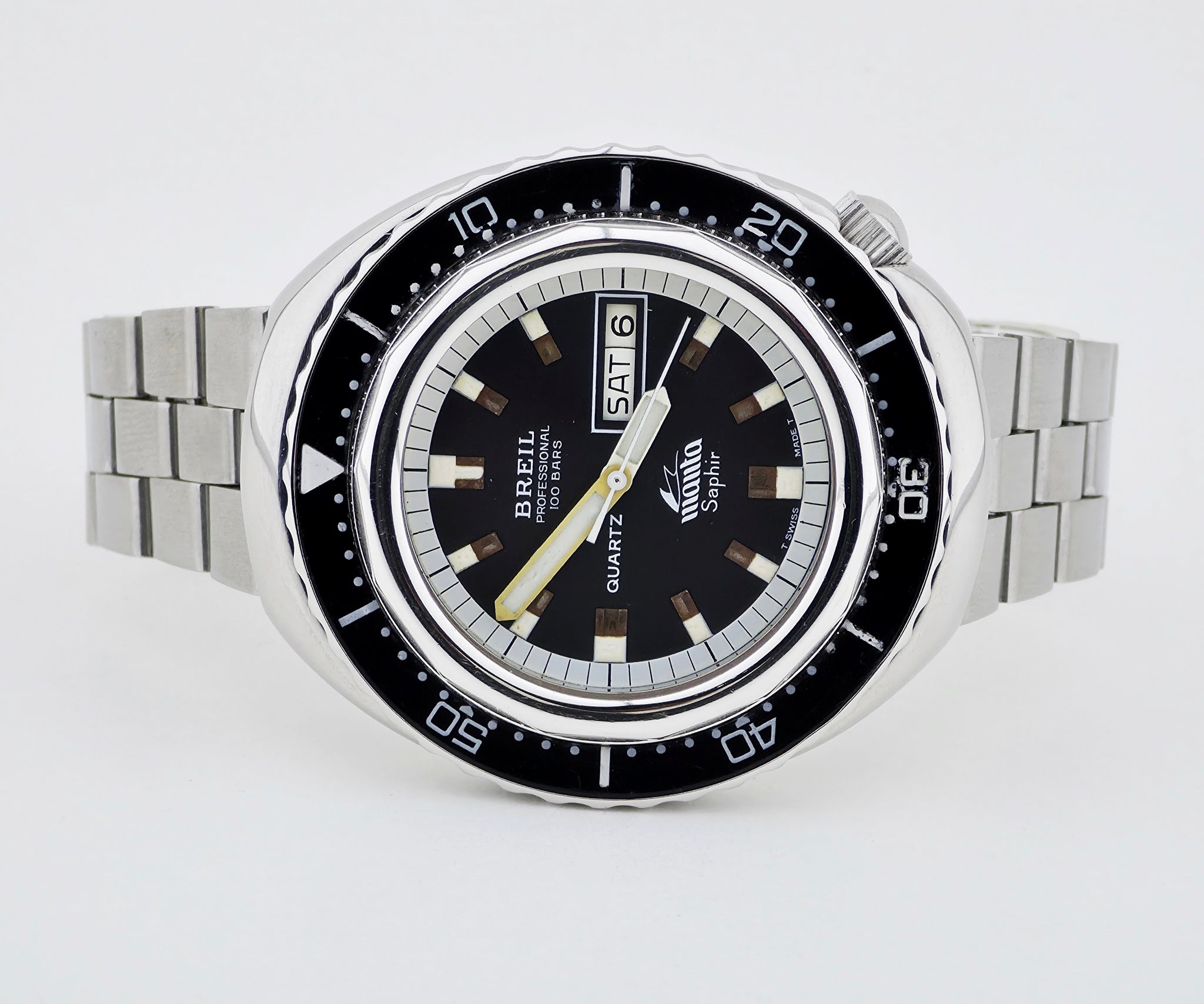 Vintage BREIL MANTA Quartz 1000 meters, Squale-like case 44mm Men's watch