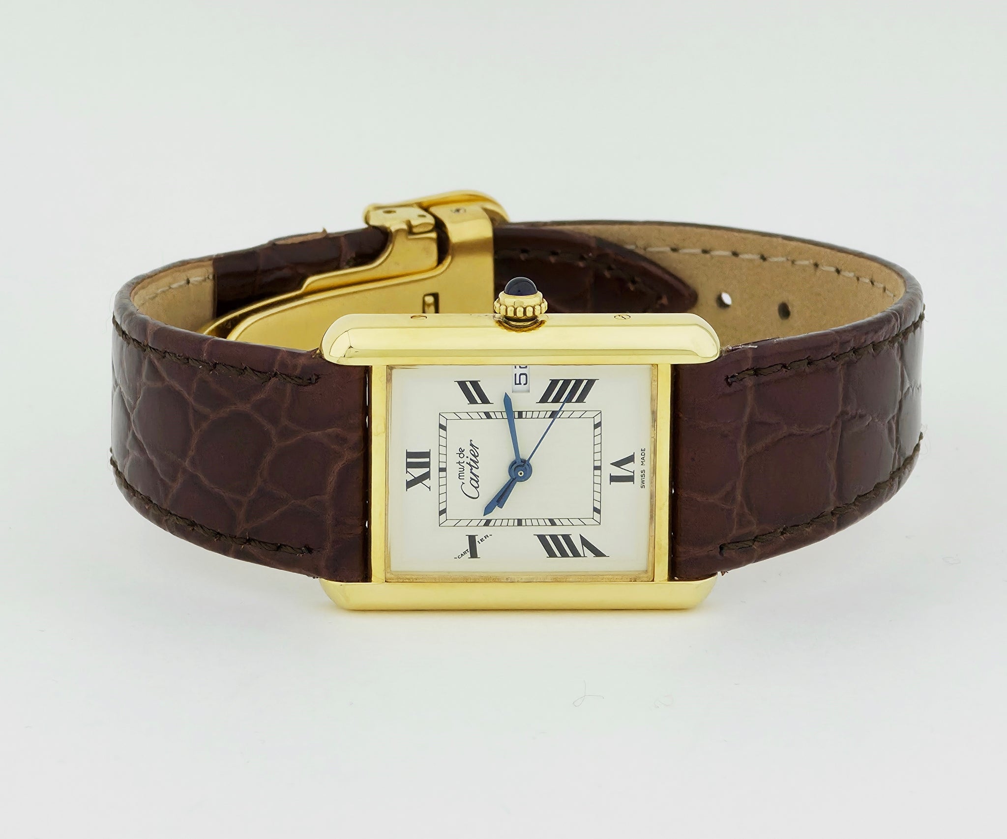 Cartier Must-de Tank Louis Quartz, 925 Silver & Gold Plated Unisex watch Ref: 2413