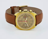 Vintage chronograph valjoux 7733 mechanical, Golden dial, Steel & Gold Plated 37mm
