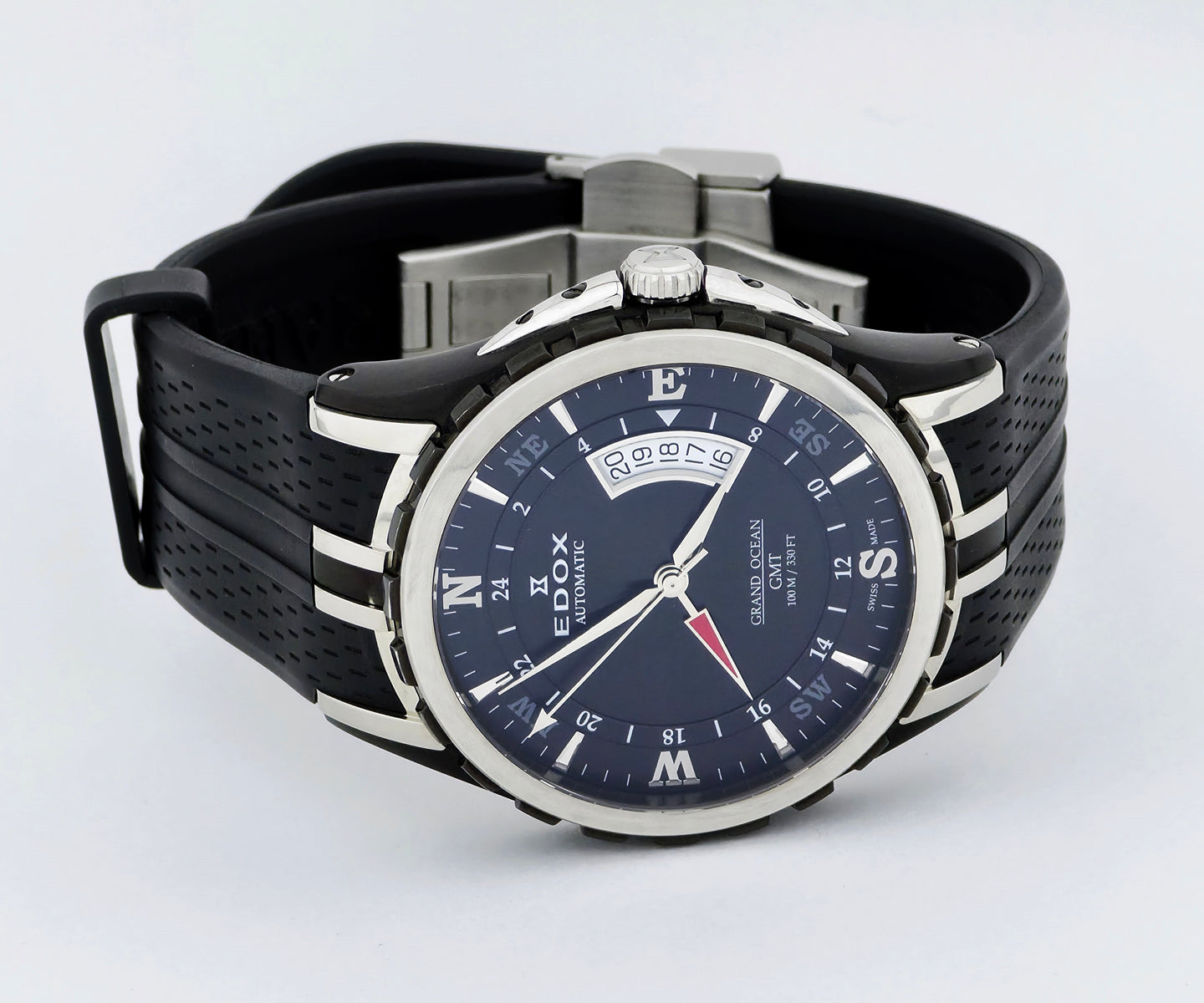 EDOX Grand Ocean GMT Automatic, 45mm Steel Men's Watch Ref: 93004