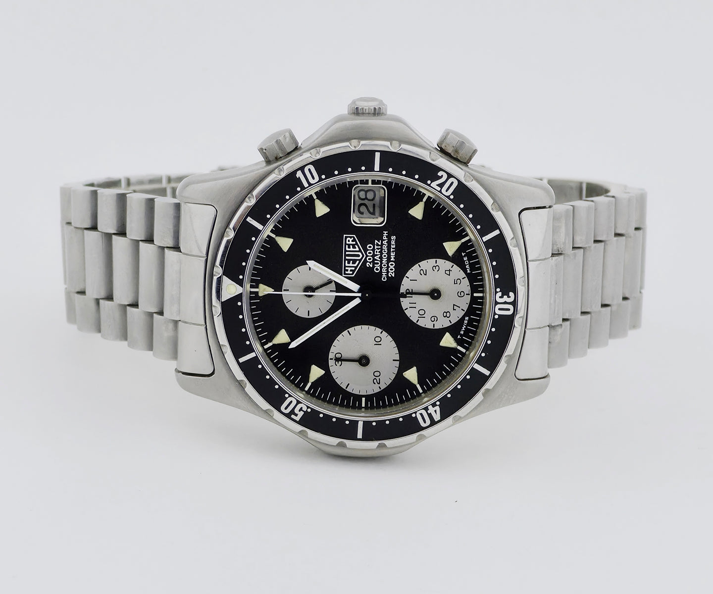 HEUER 2000 Series chronograph quartz, 38mm Steel case Ref: 273.006/ 1