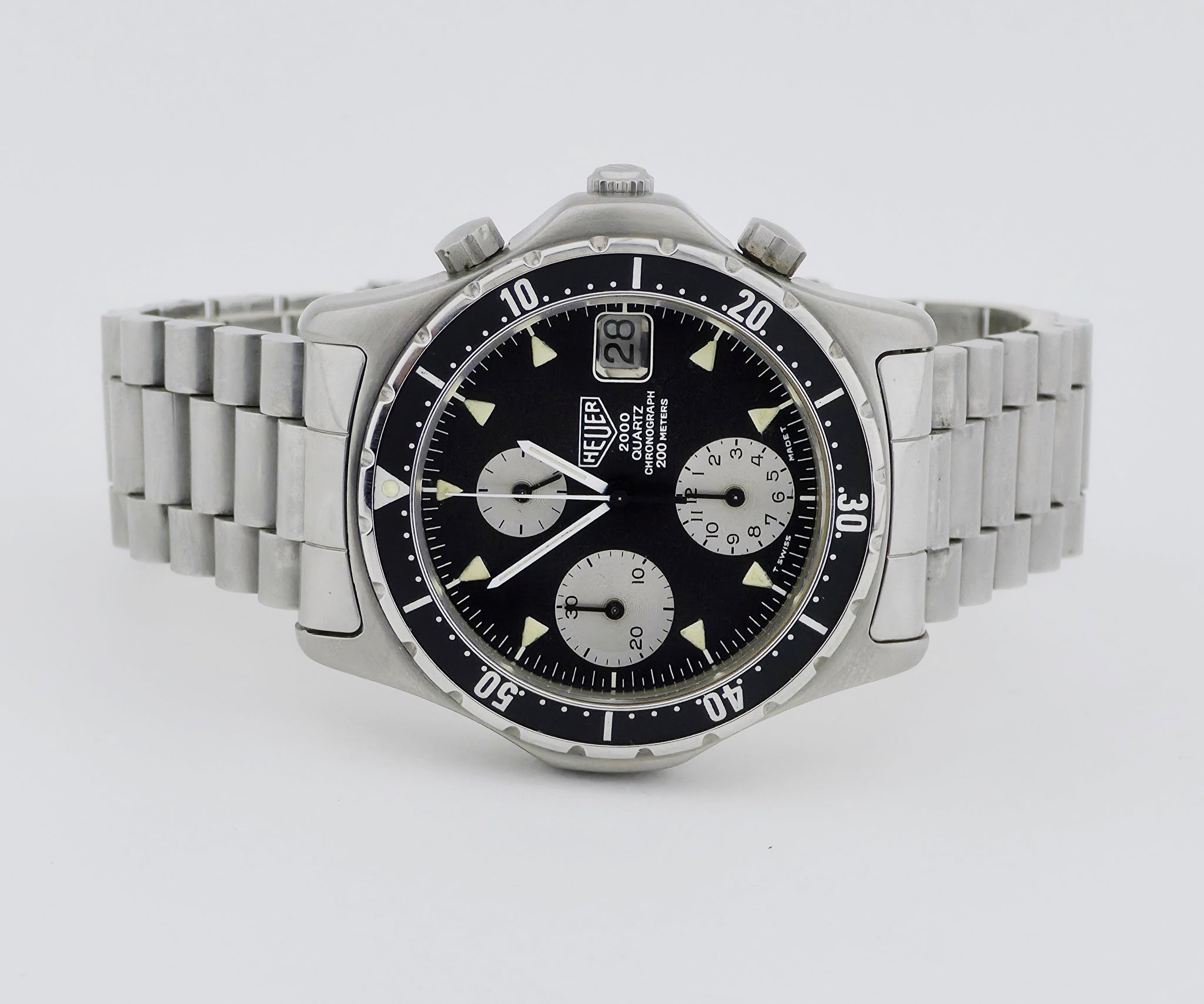 HEUER 2000 Series chronograph quartz, 38mm Steel case Ref: 273.006/ 1