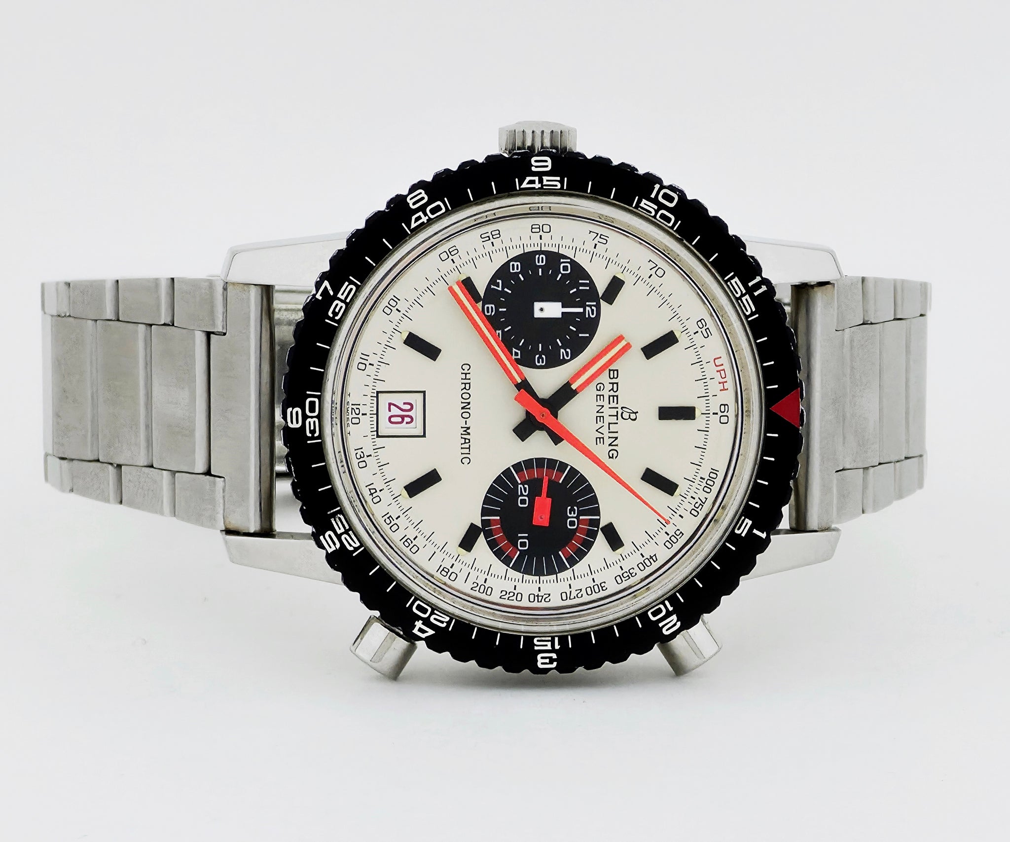 Vintage BREITLING Chrono-matic Valjoux Cal.12  Automatic 40mm steel Ref: 2110 Panda dial