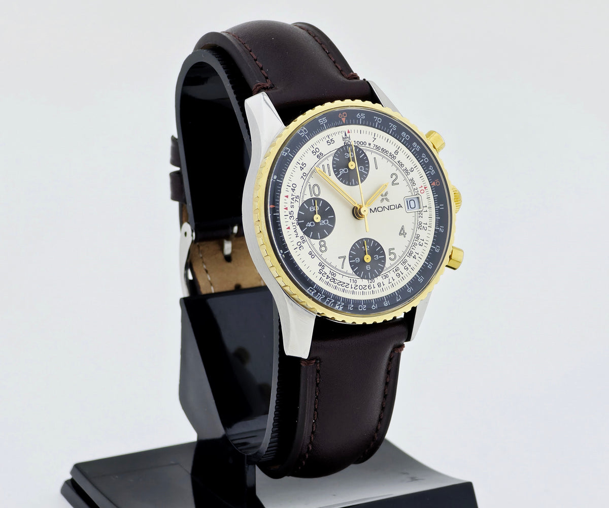 1990s MONDIA TopGun Chronograph automatic Cal. 7750 Two tone case 39mm Ref: 0165