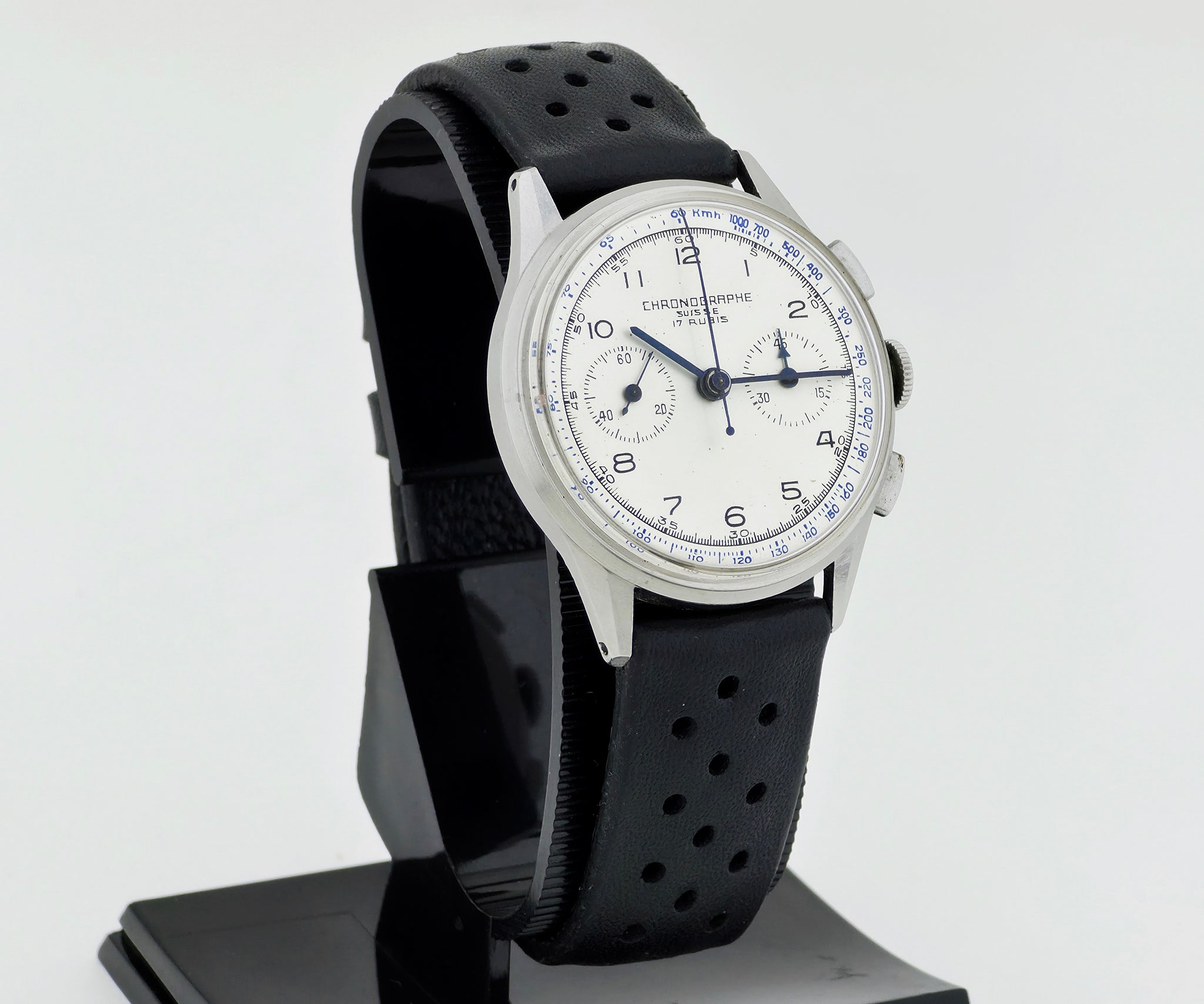 1940s Swiss Chronographe mechanical Excelsior Park 4.  Steel case 35.5mm