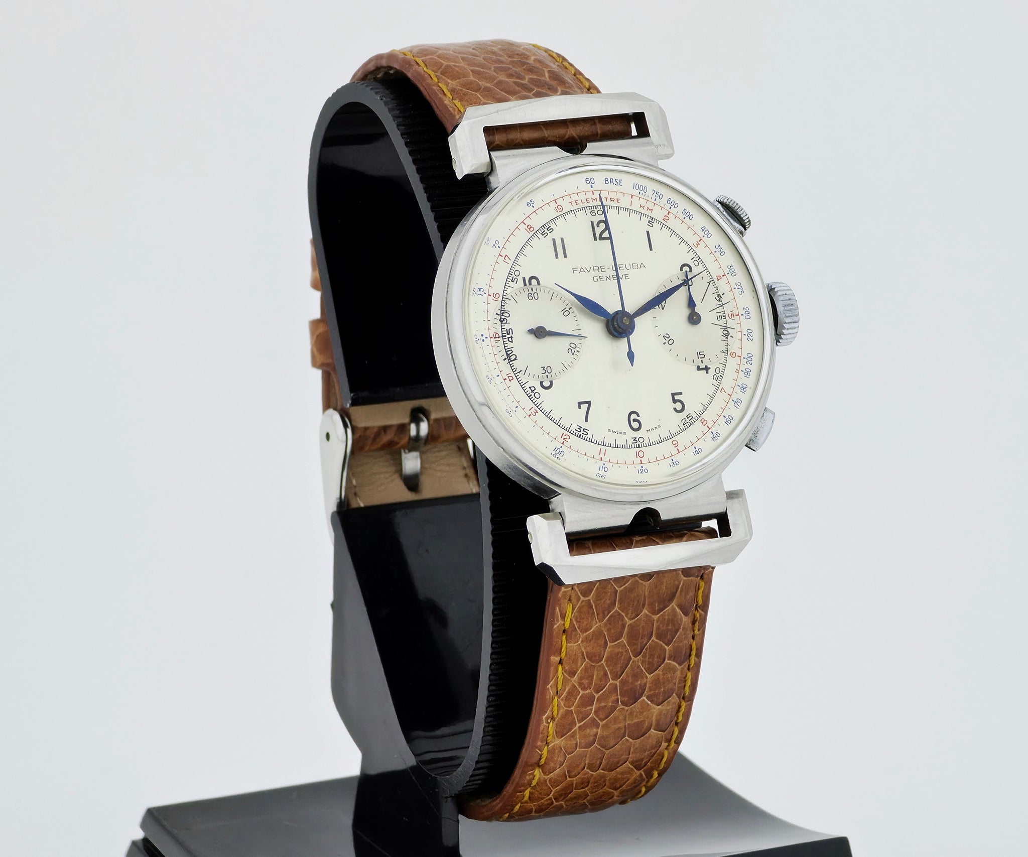 1940s Favre-Leuba Chronograph mechanical Cal.22 Stainless steel case 36mm