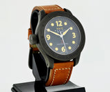 RAID MARINA 1945 FLOTTIGLIA MAS LEFT HANDED BLACK PVD STAINLESS STEEL 49MM CASE
