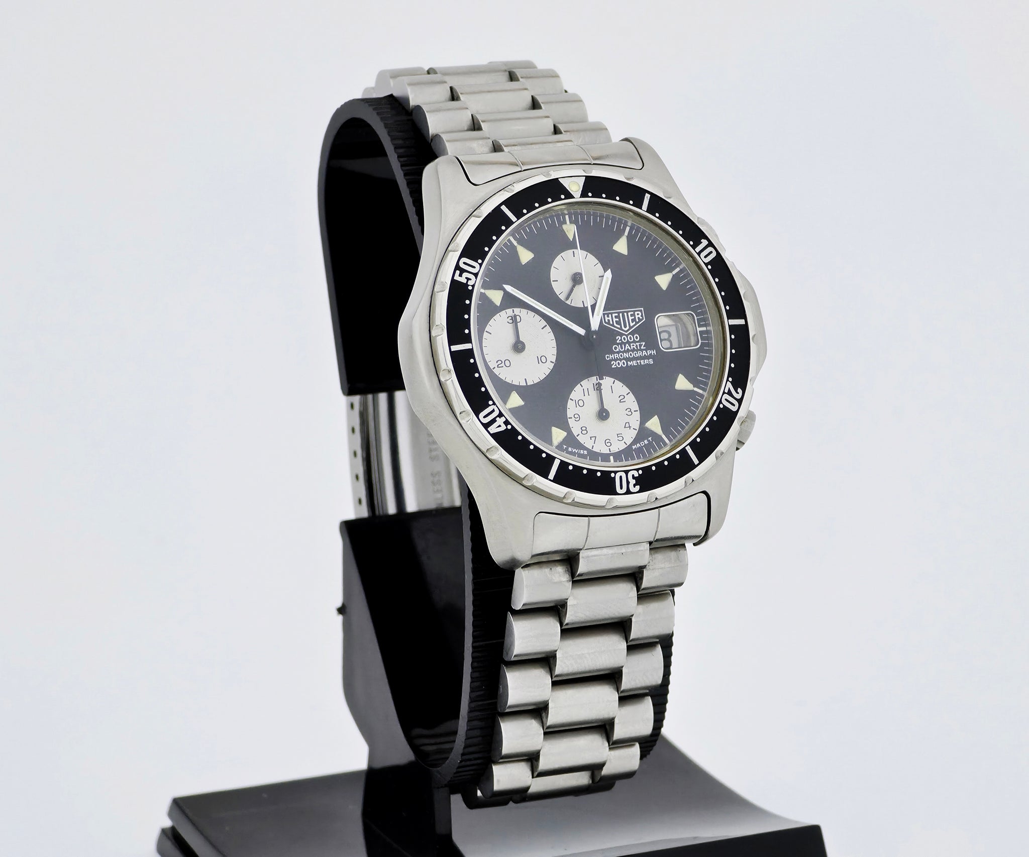 HEUER 2000 Series chronograph quartz, 38mm Steel case Ref: 273.006/ 1