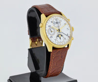 VALJOUX 7751 chronograph automatic Full calendar, Moonphase. Steel & Gold plated 36mm