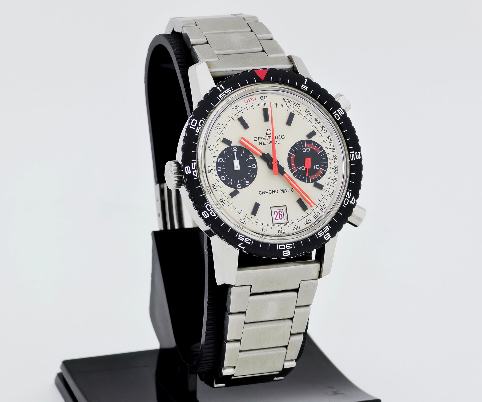 Vintage BREITLING Chrono-matic Valjoux Cal.12  Automatic 40mm steel Ref: 2110 Panda dial