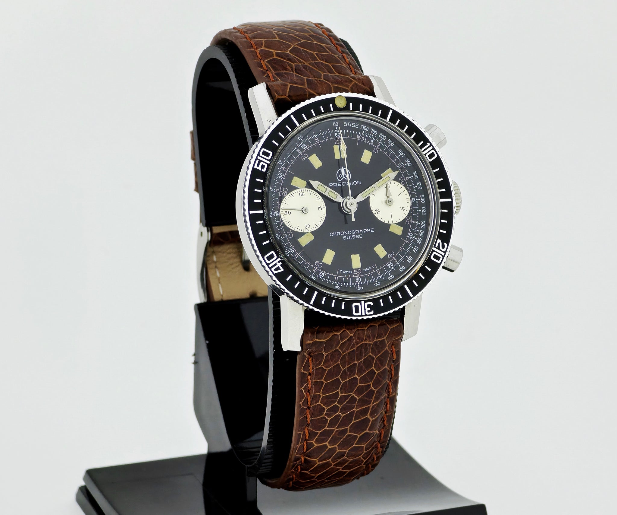 Vintage Ollech & Waj “Precision” Chronograph Mechanical Valjoux 92 Reverse Panda
