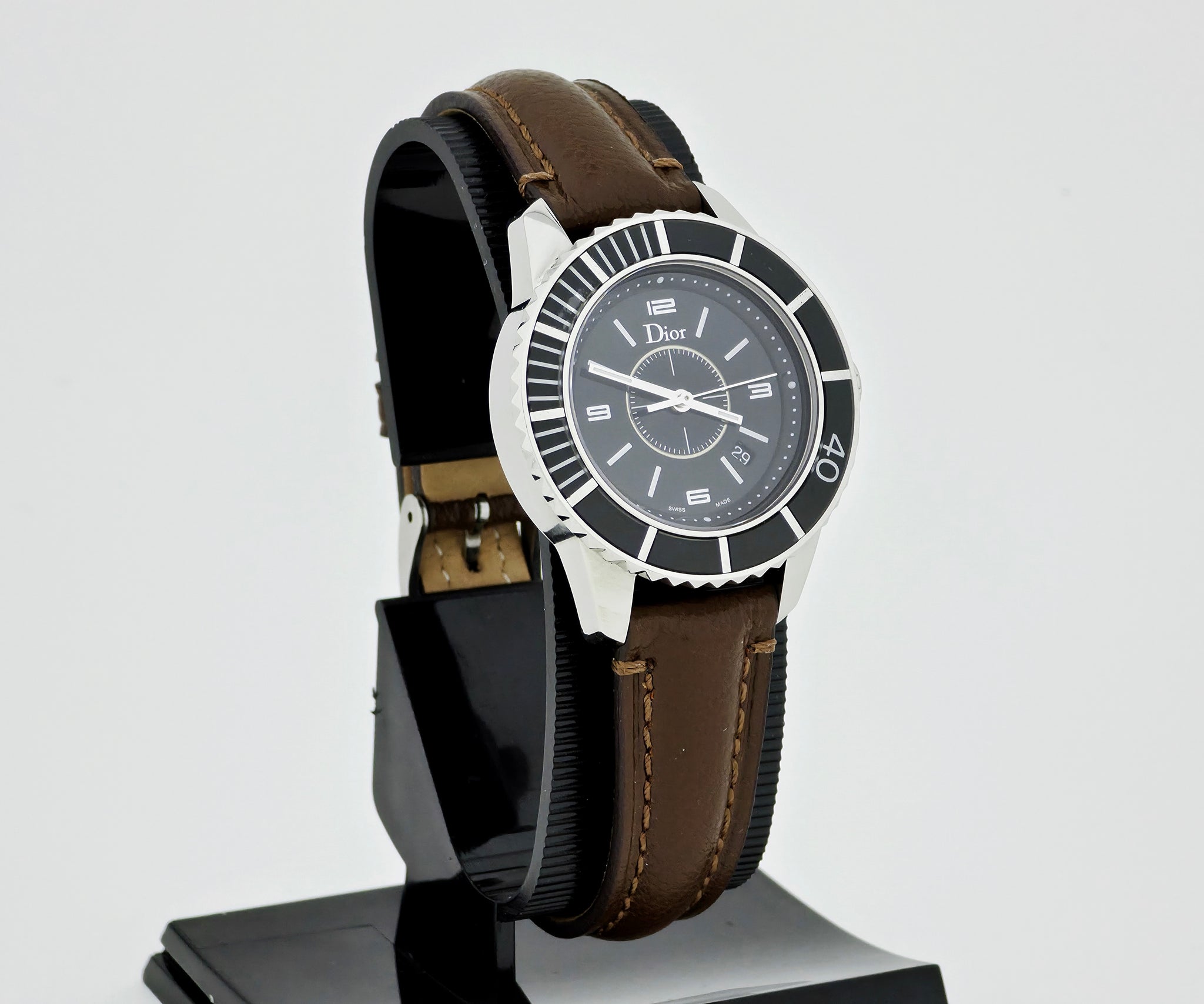 Christian Dior Christal Black Unisex Watch 34mm steel case Ref: CD11311F