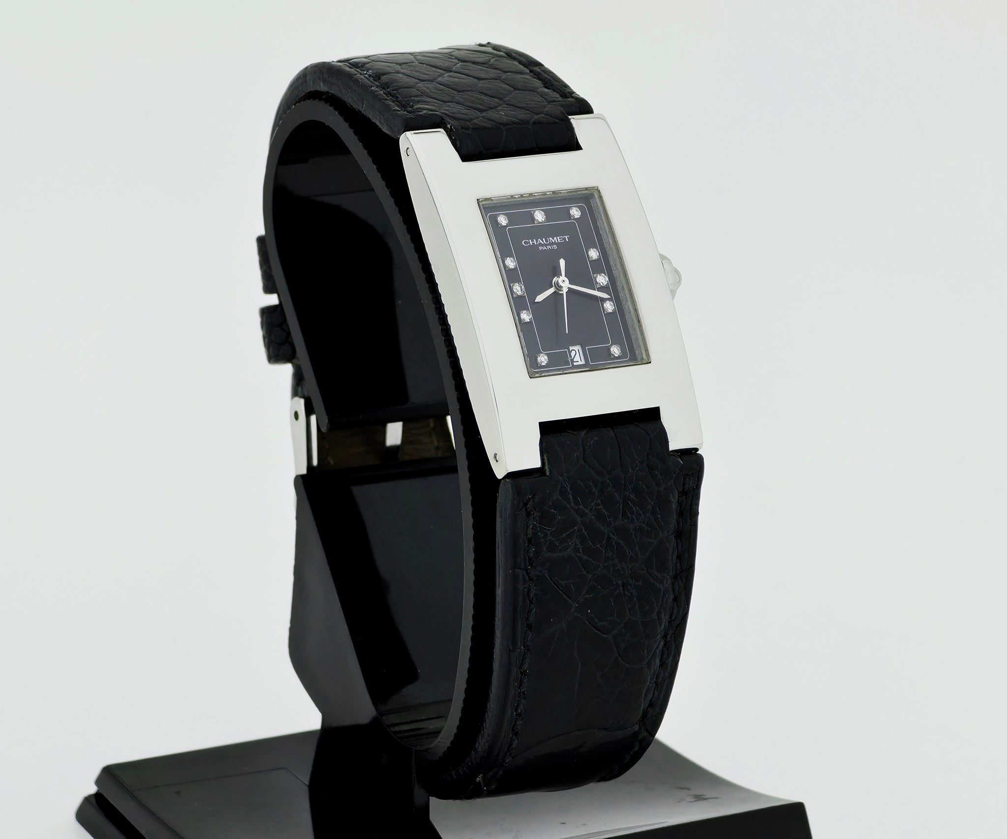 Chaumet Style Paris Quartz, Steel case  Diamond dial, Square women's watch