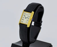 Cartier Tank Vermeil Quartz, 925 Silver & Gold plated Unisex watch Ref: 590005