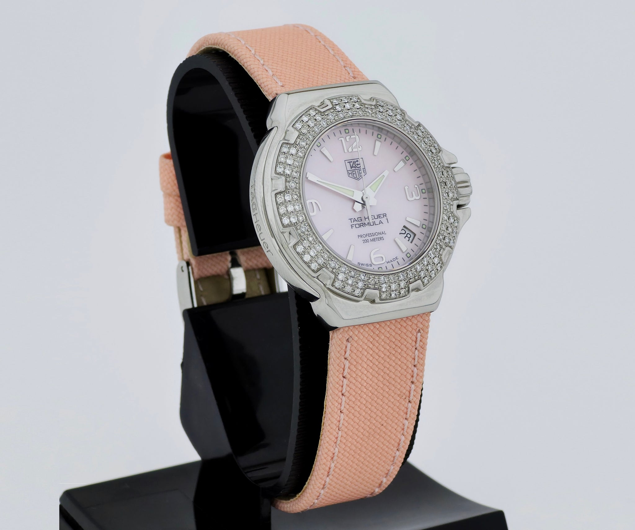 Ladies TAG Heuer Formula 1 Quartz, 36mm Steel case & Diamond Bezel Ref: WAC1216