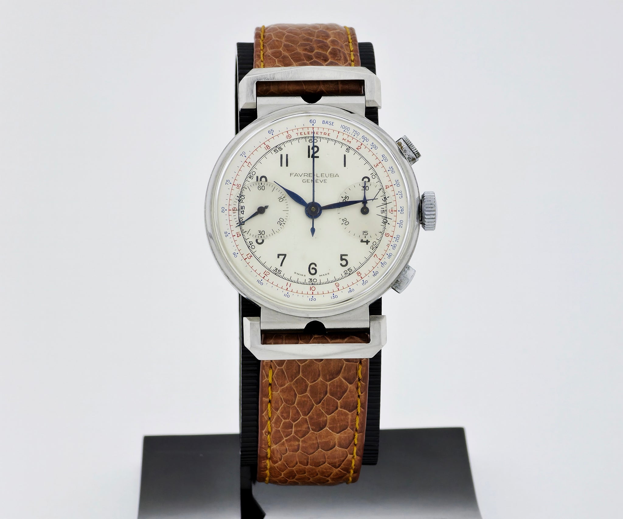 1940s Favre-Leuba Chronograph mechanical Cal.22 Stainless steel case 36mm