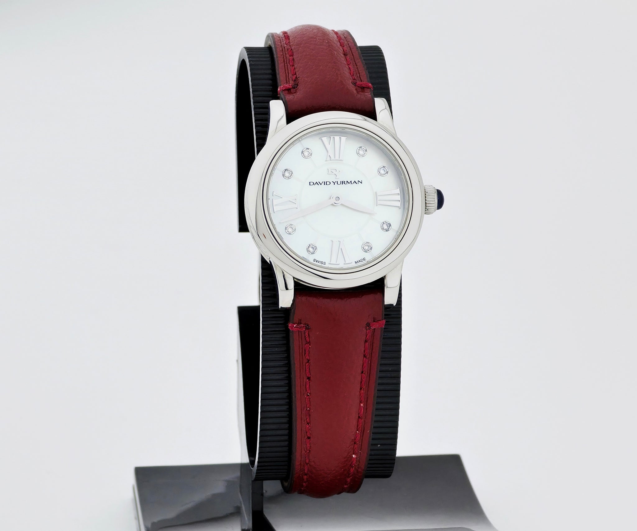 Ladies David Yurman Classic T717-S Quartz, 30mm Steel case, Pearl & diamond dial